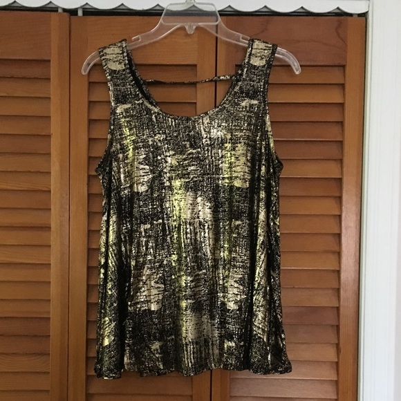 Jennifer Lopez Gold and Black Top NWOT! Medium - Picture 1 of 3
